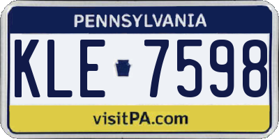 PA license plate KLE7598