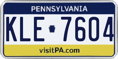 PA license plate KLE7604