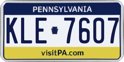 PA license plate KLE7607