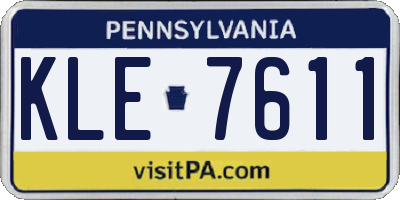 PA license plate KLE7611