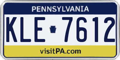 PA license plate KLE7612