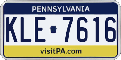 PA license plate KLE7616