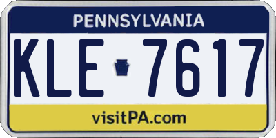 PA license plate KLE7617