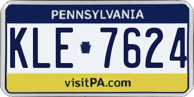 PA license plate KLE7624