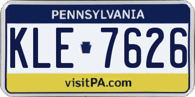 PA license plate KLE7626