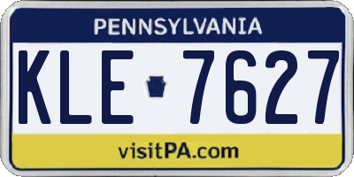 PA license plate KLE7627