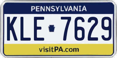 PA license plate KLE7629