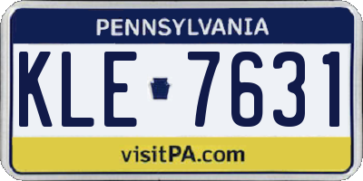 PA license plate KLE7631