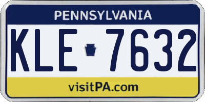 PA license plate KLE7632