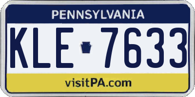 PA license plate KLE7633