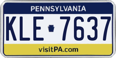 PA license plate KLE7637