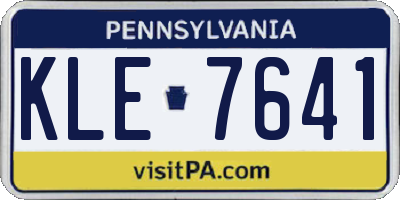 PA license plate KLE7641