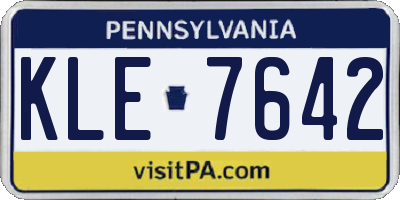 PA license plate KLE7642