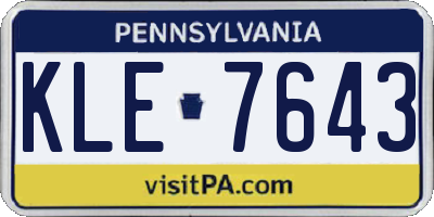 PA license plate KLE7643