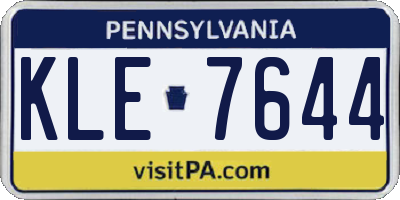 PA license plate KLE7644