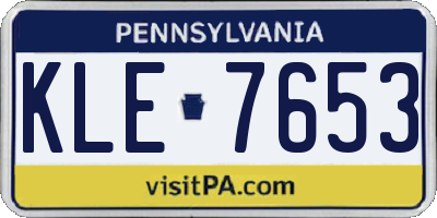 PA license plate KLE7653