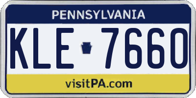 PA license plate KLE7660
