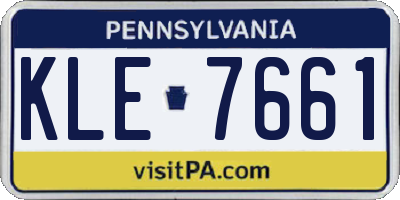 PA license plate KLE7661