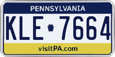 PA license plate KLE7664