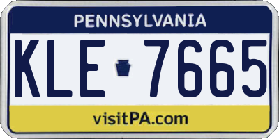 PA license plate KLE7665