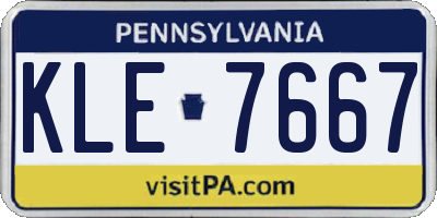 PA license plate KLE7667