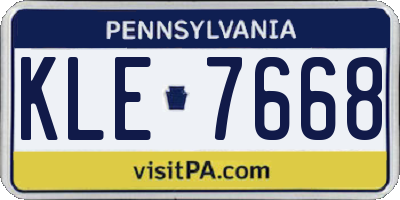 PA license plate KLE7668