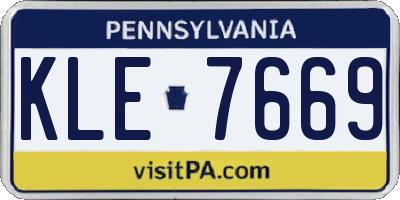 PA license plate KLE7669