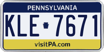 PA license plate KLE7671