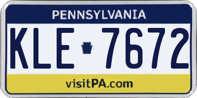 PA license plate KLE7672