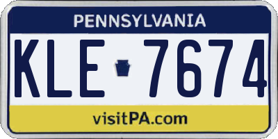 PA license plate KLE7674