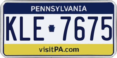 PA license plate KLE7675