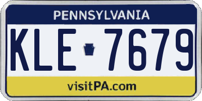 PA license plate KLE7679