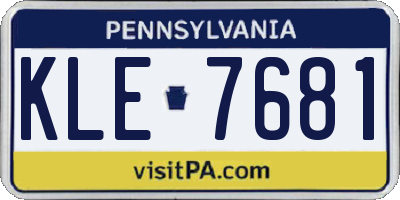 PA license plate KLE7681