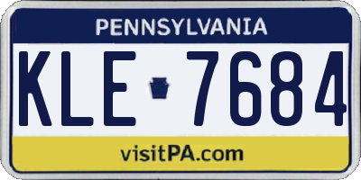 PA license plate KLE7684
