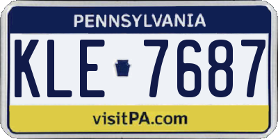 PA license plate KLE7687