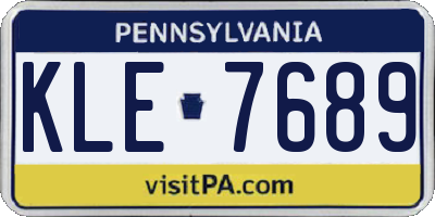 PA license plate KLE7689