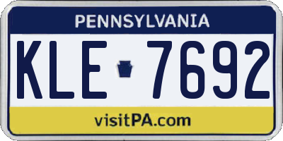 PA license plate KLE7692