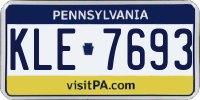PA license plate KLE7693