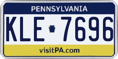 PA license plate KLE7696