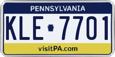 PA license plate KLE7701