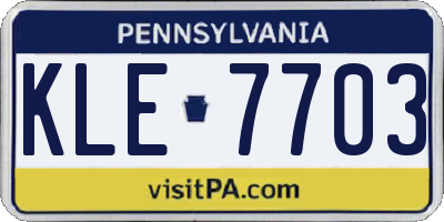 PA license plate KLE7703