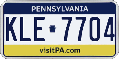 PA license plate KLE7704