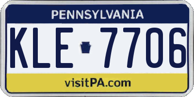 PA license plate KLE7706