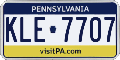 PA license plate KLE7707
