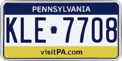 PA license plate KLE7708