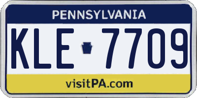 PA license plate KLE7709