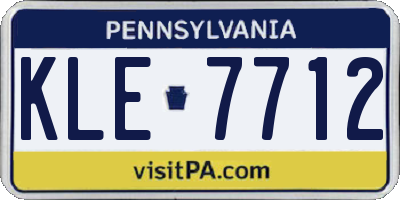 PA license plate KLE7712