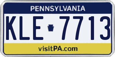 PA license plate KLE7713