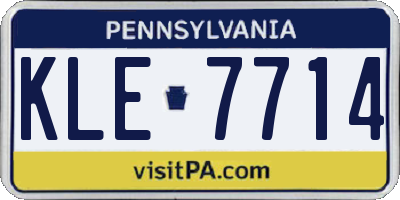 PA license plate KLE7714
