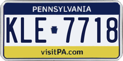 PA license plate KLE7718